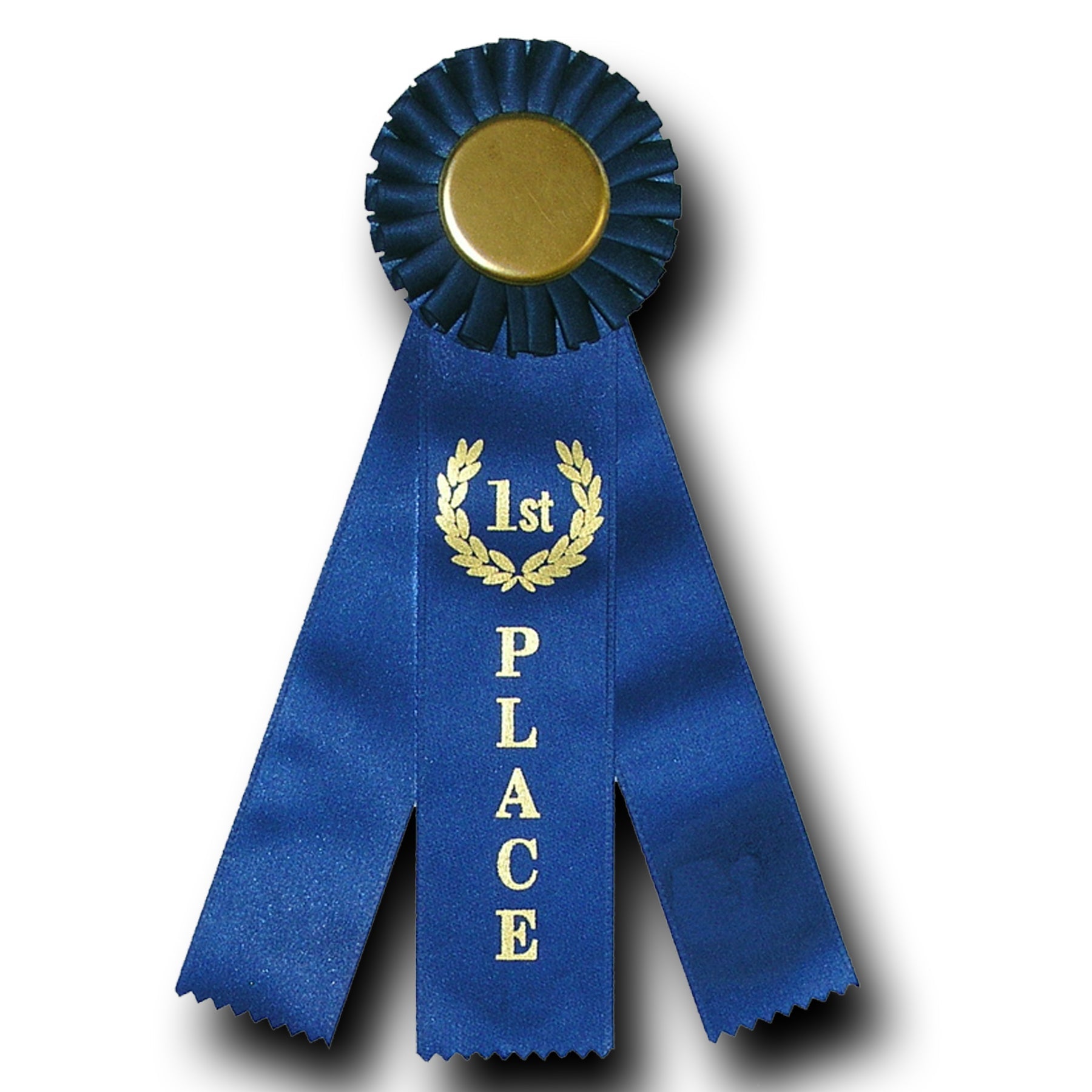 Custom Blue Ribbon Award with a laurel wreath design.