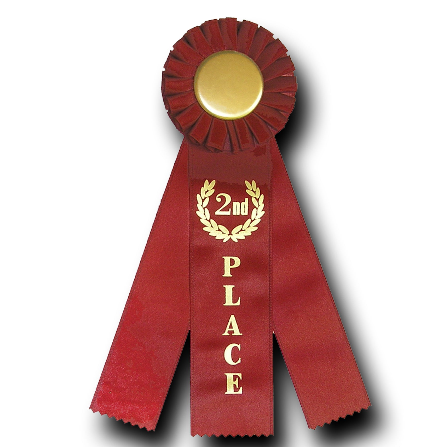 Custom Red Ribbon Award with a laurel wreath design.
