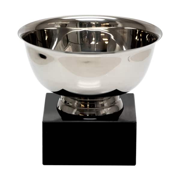 Silver Bowl on Black Marble Base