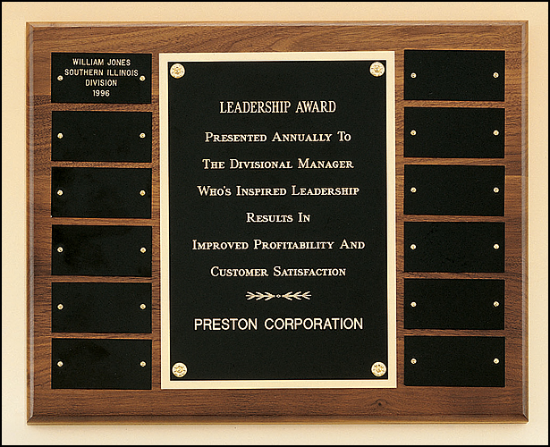 American Walnut Frame Perpetual Plaque Award
