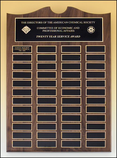 American Walnut Perpetual Plaque Award