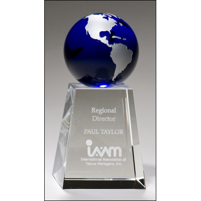 Art Glass Award with Globe