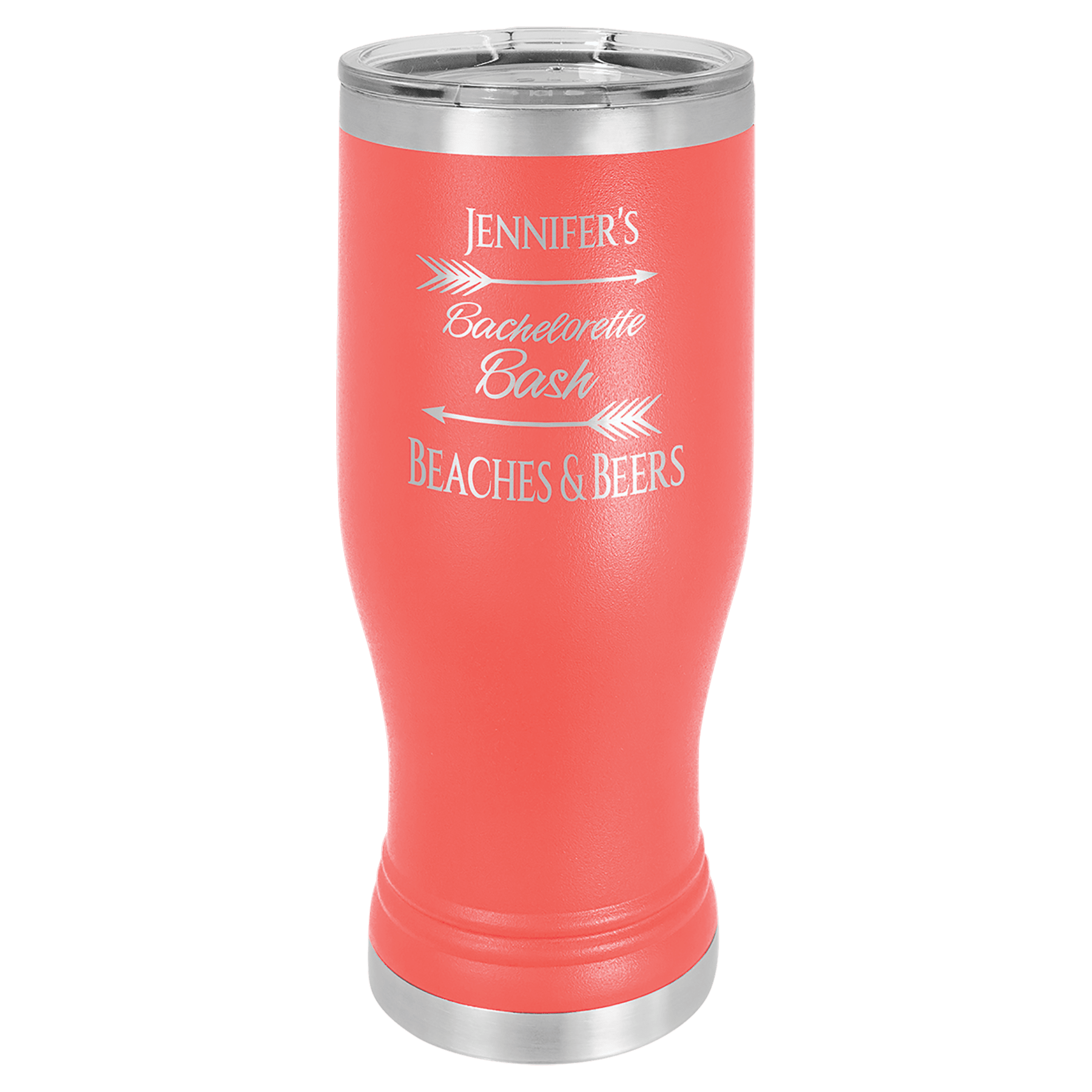 Baby Pink Insulated Tumbler Mug with Custom Text Engraving