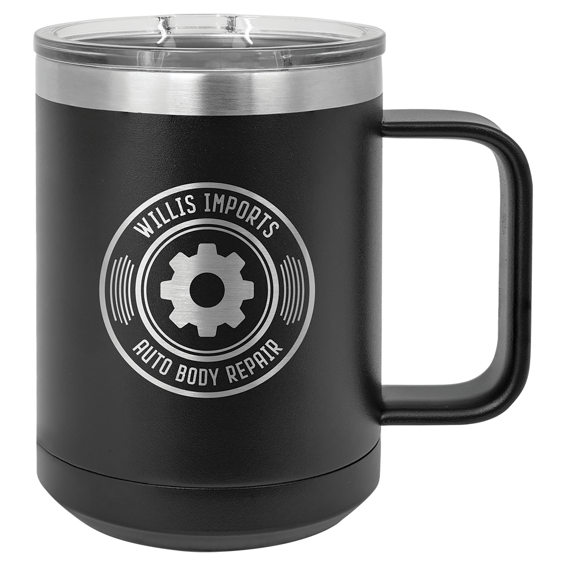 Black Insulated Stainless Steel Tumbler Mug with Custom Logo