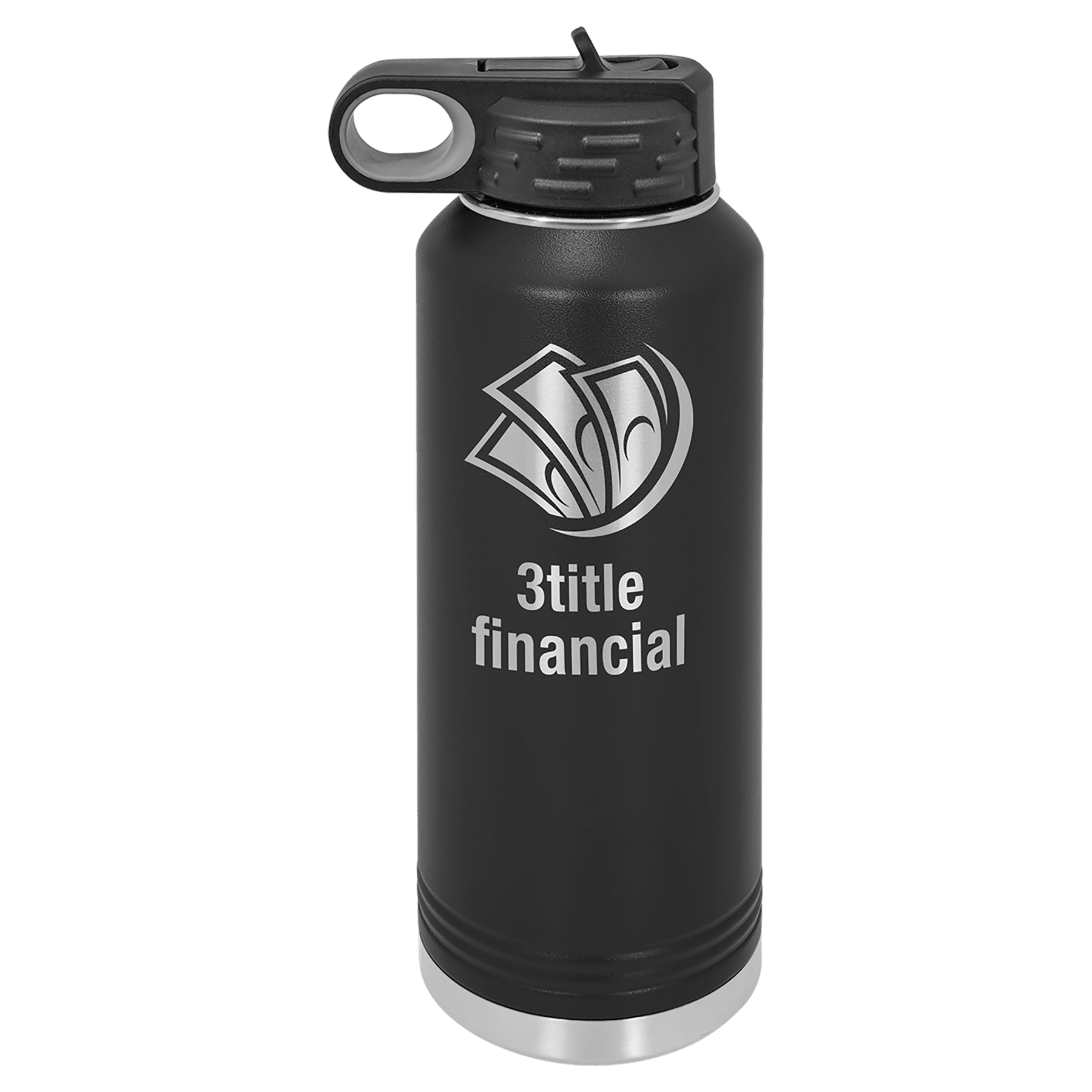 Black Metal Insulated Water Bottle with Custom Logo