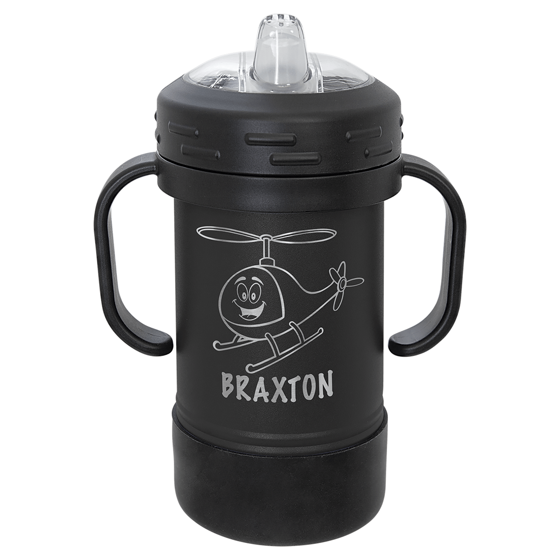 Black Sippy Cup with Custom Logo