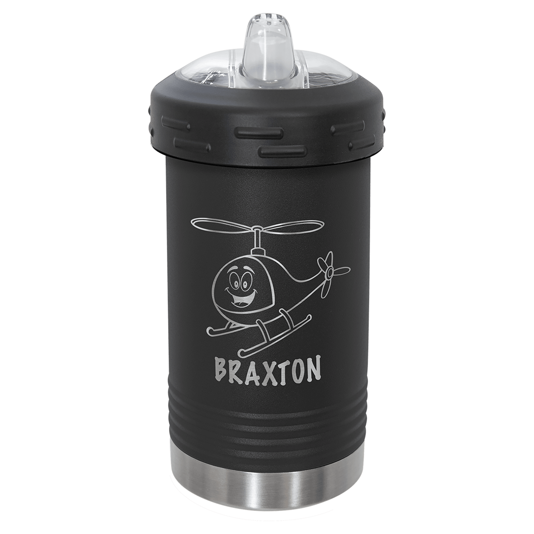 Black Sippy Insulated Stainless Steel Cup with Custom Logo