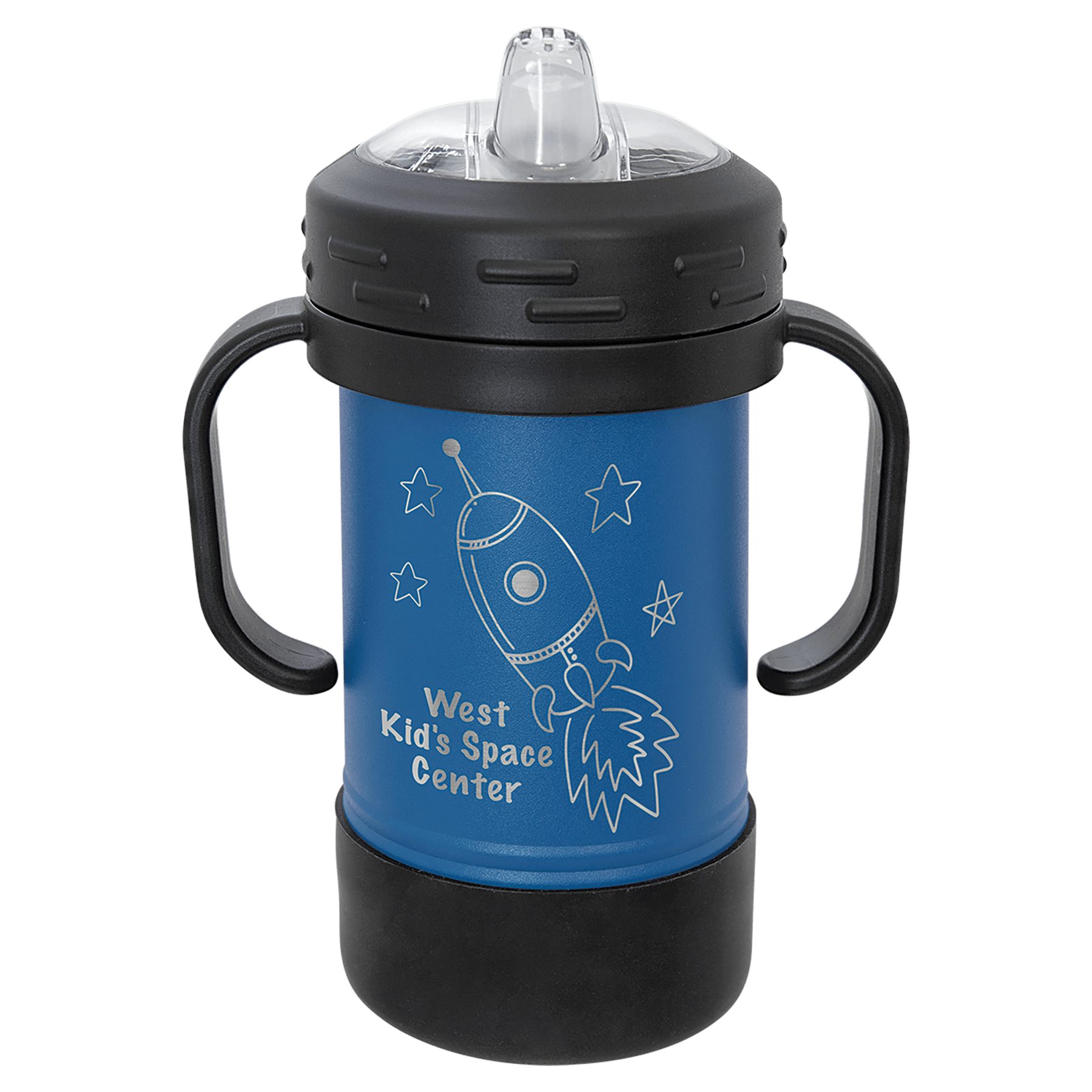 Black and Blue Sippy Cup with Custom Logo