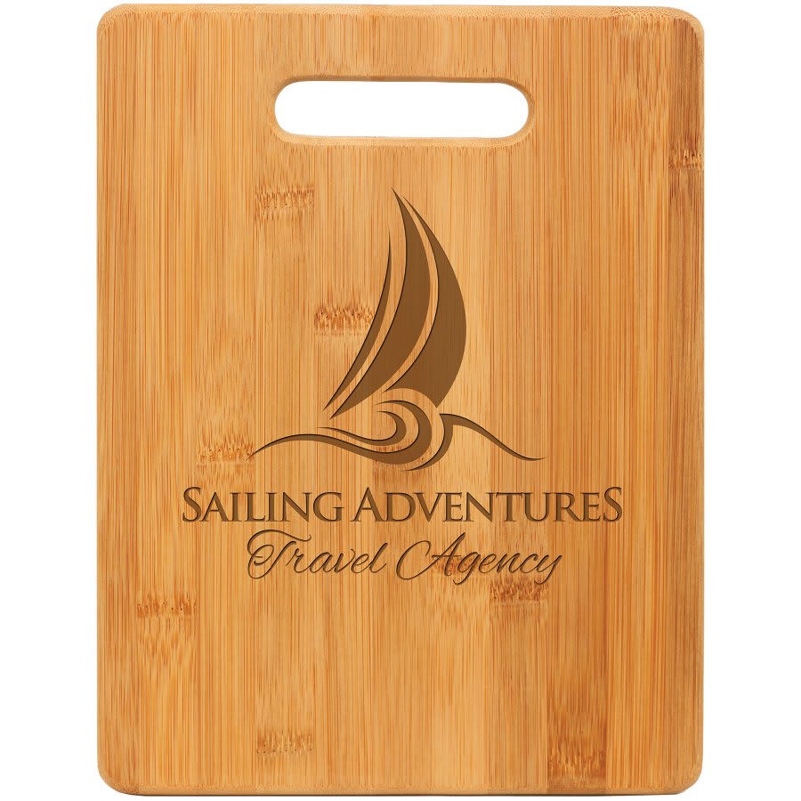 Custom Bamboo Cutting Board with Handle and Custom Logo