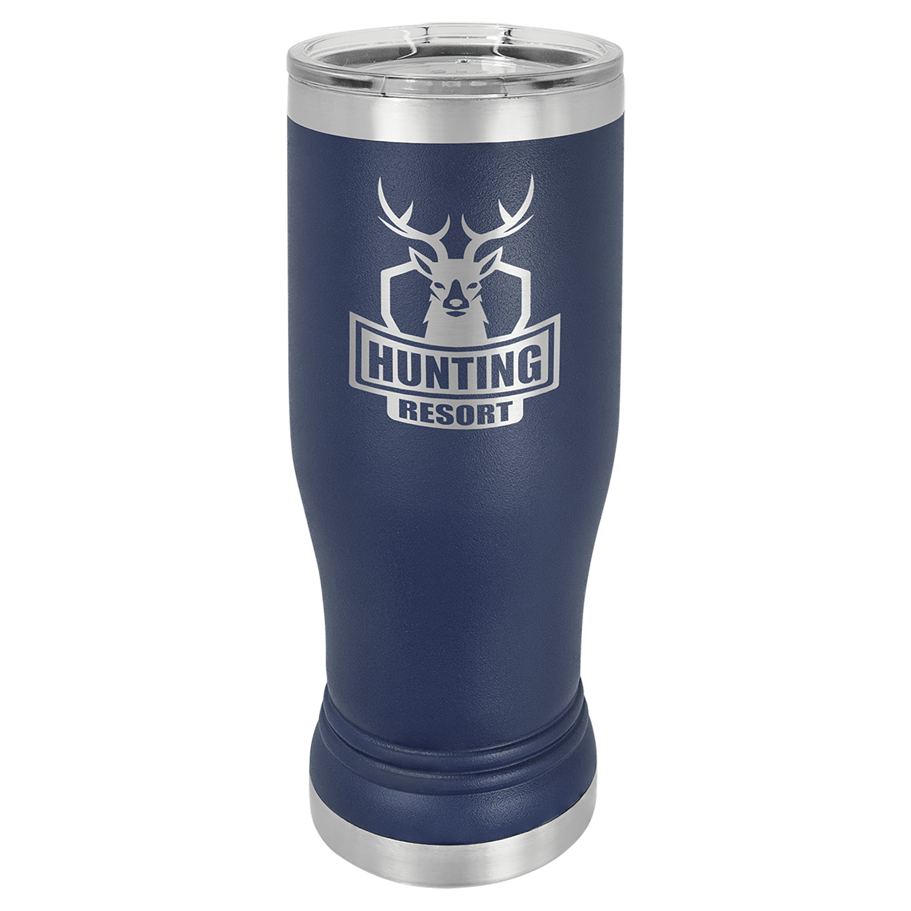 Dark Blue Insulated Stainless Steel Tumbler Tall Mug with Custom Engraved Logo