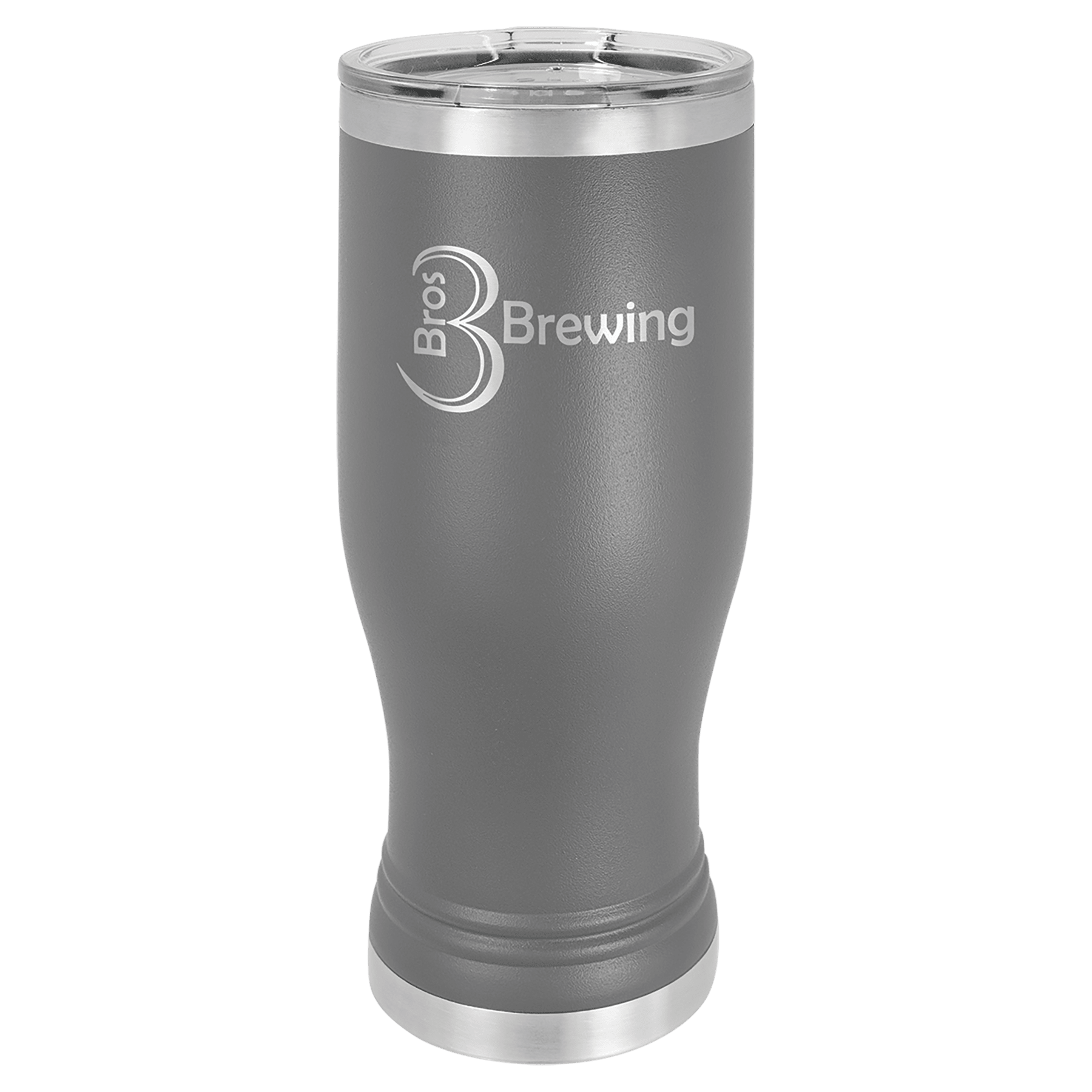 Gray Insulated Tumbler Mug with Custom Logo Engraving