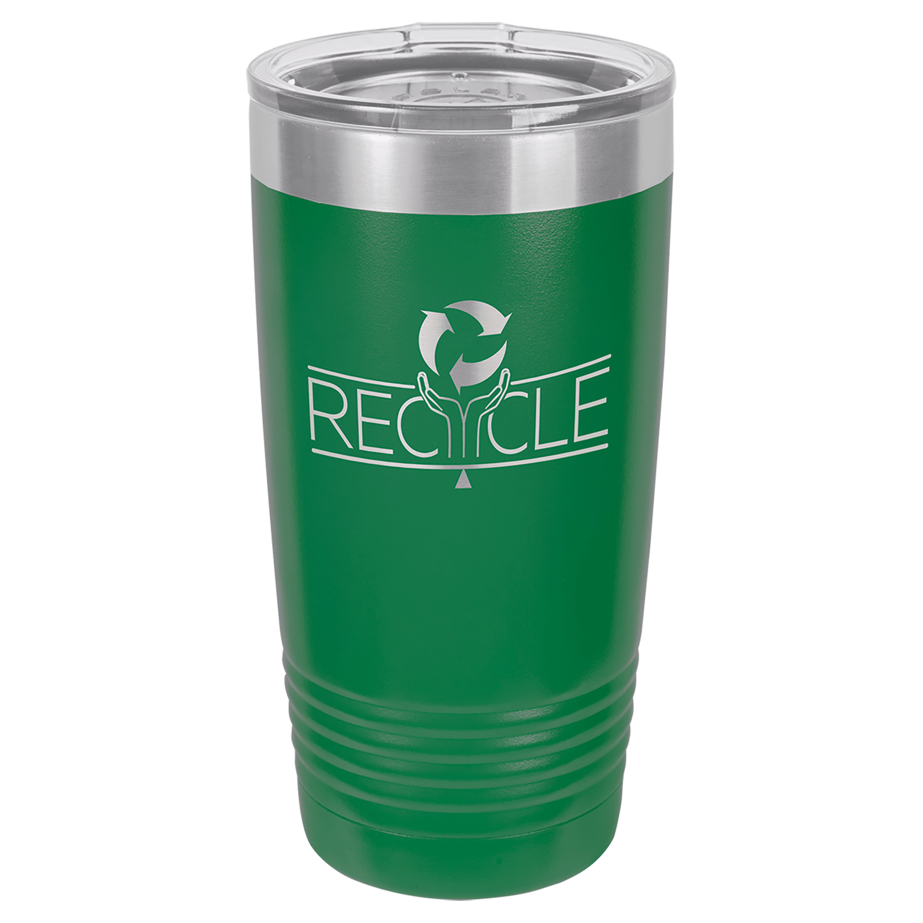 Green Insulated Stainless Steel Tumbler Mug with Custom Logo