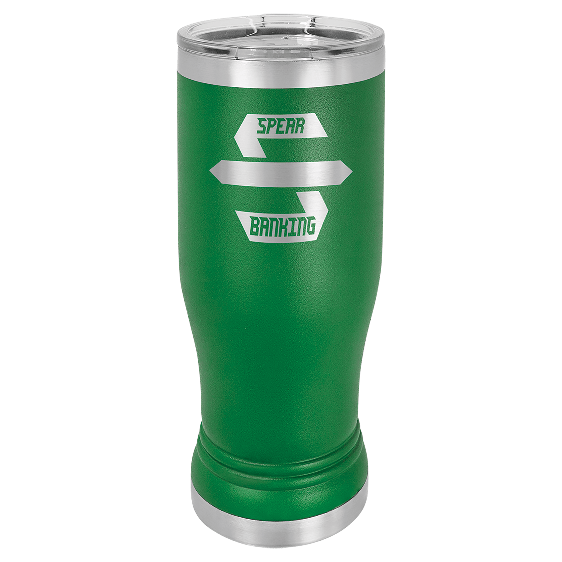 Green Insulated Stainless Steel Tumbler Tall Mug with Custom Engraved Logo