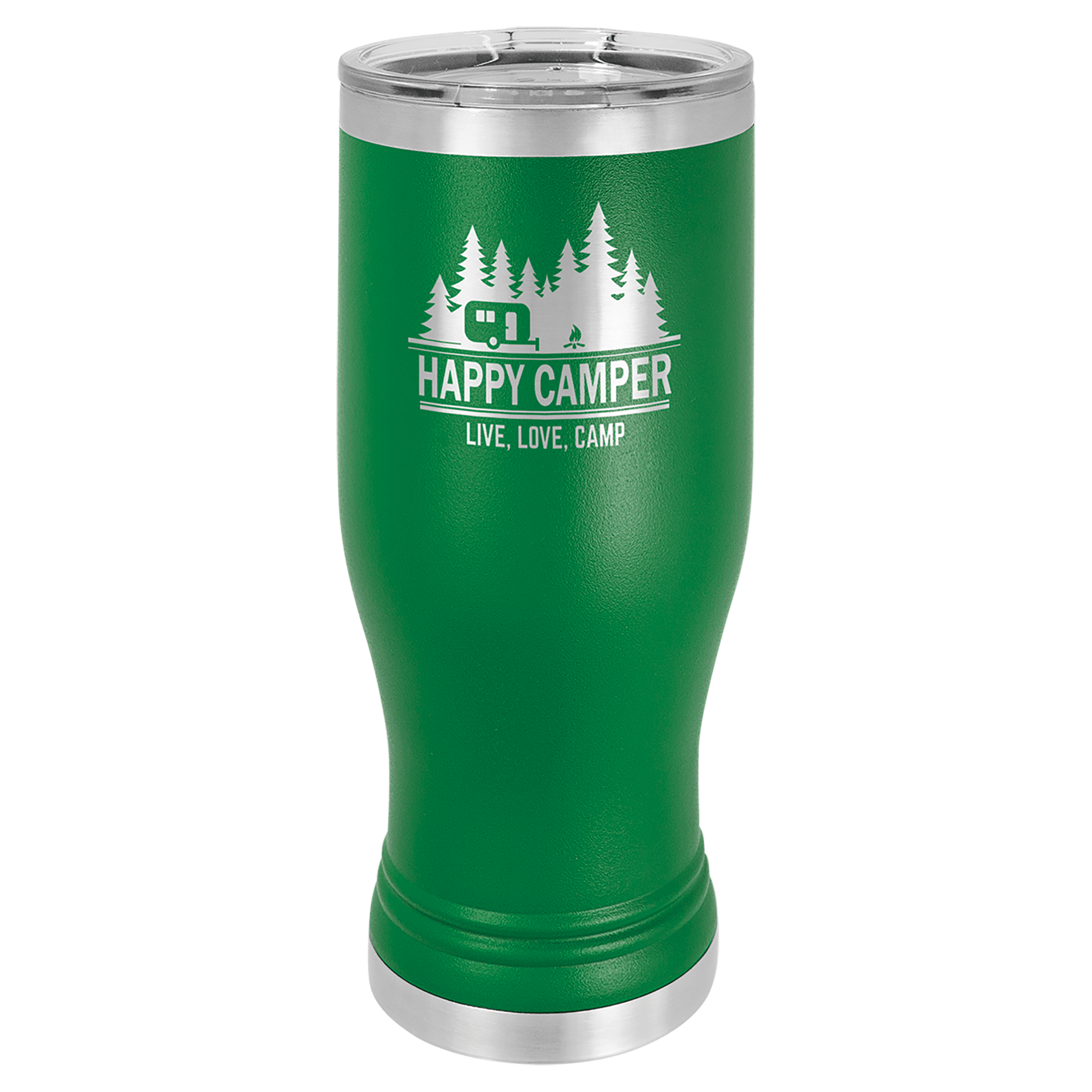 Green Insulated Tumbler Mug with Custom Logo Engraving