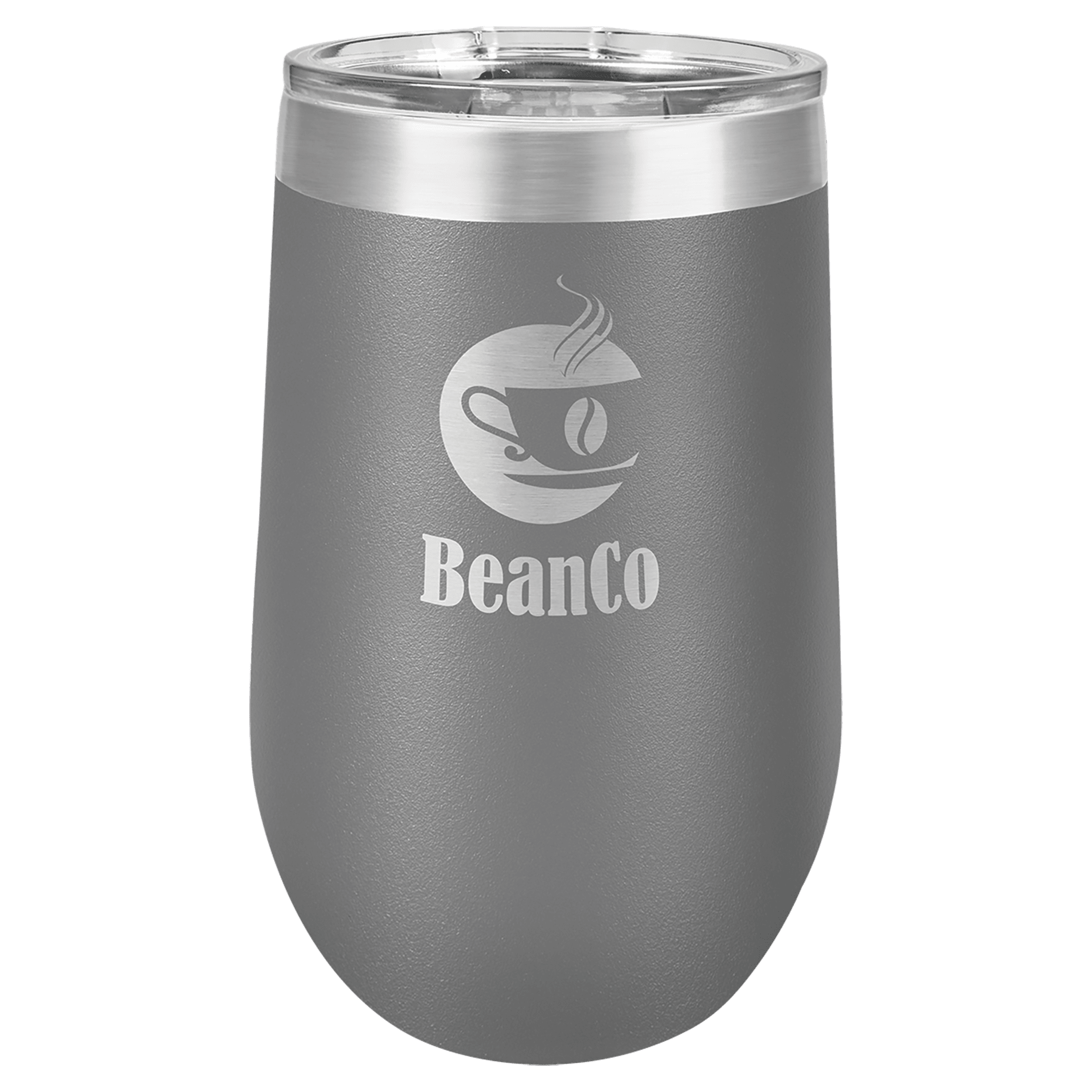 Grey Tumbler Travel Mug with Custom Logo