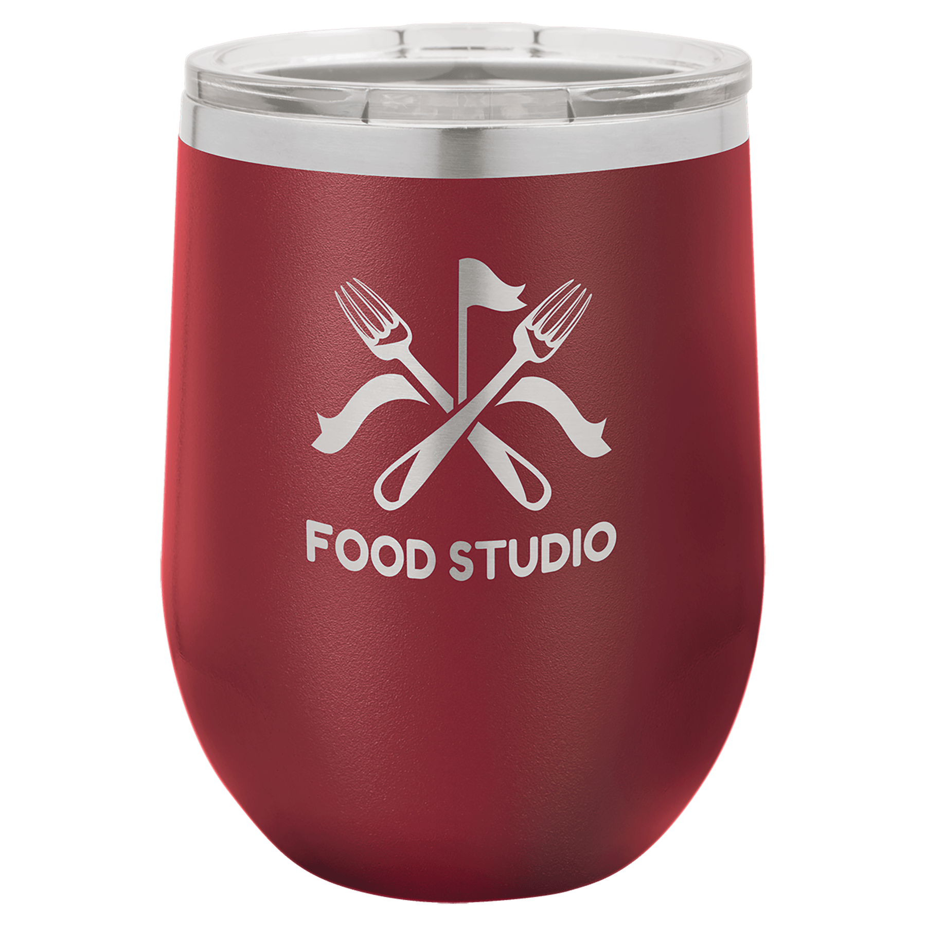 Insulated Stainless Steel Tumbler Cup with Custom Logo in Maroon Color