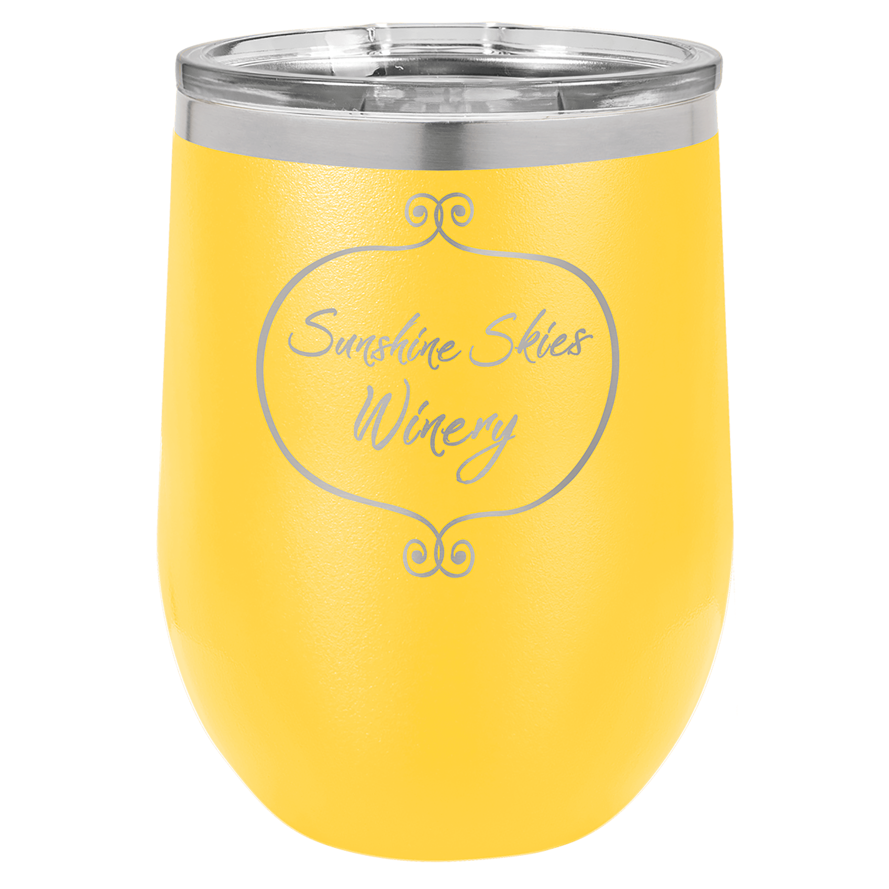 Insulated Stainless Steel Tumbler Cup with Custom Logo in Yellow Color