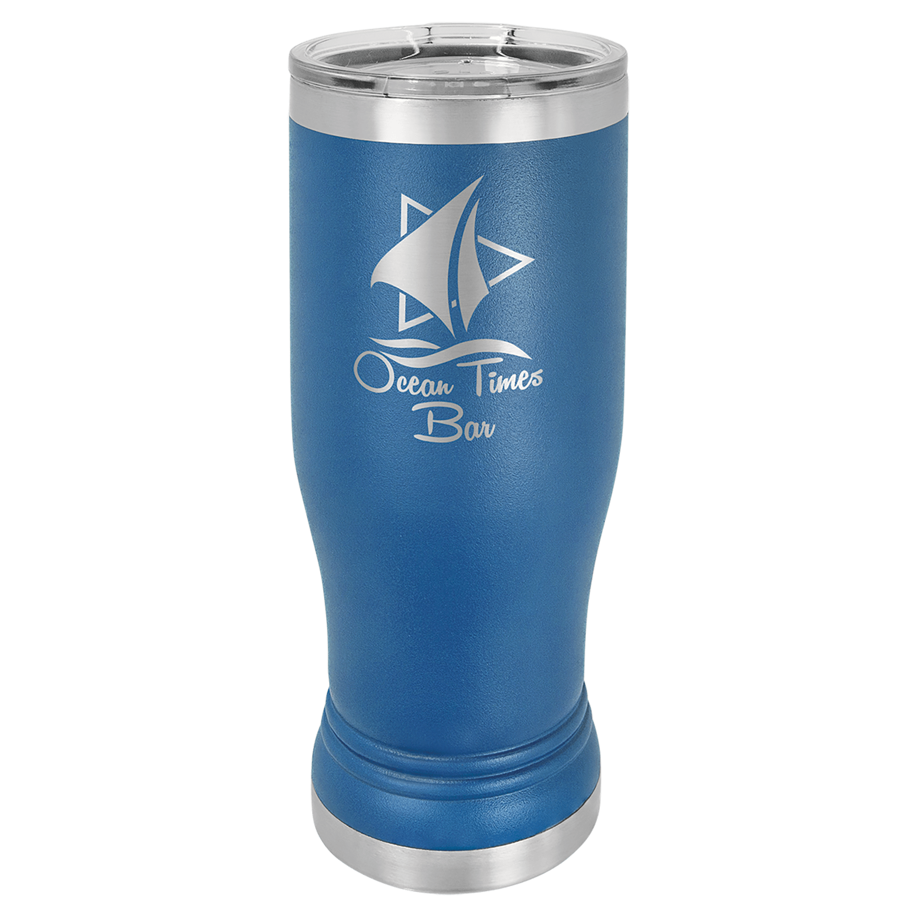Insulated Stainless Steel Tumbler Tall Mug with Custom Logo in Blue Color