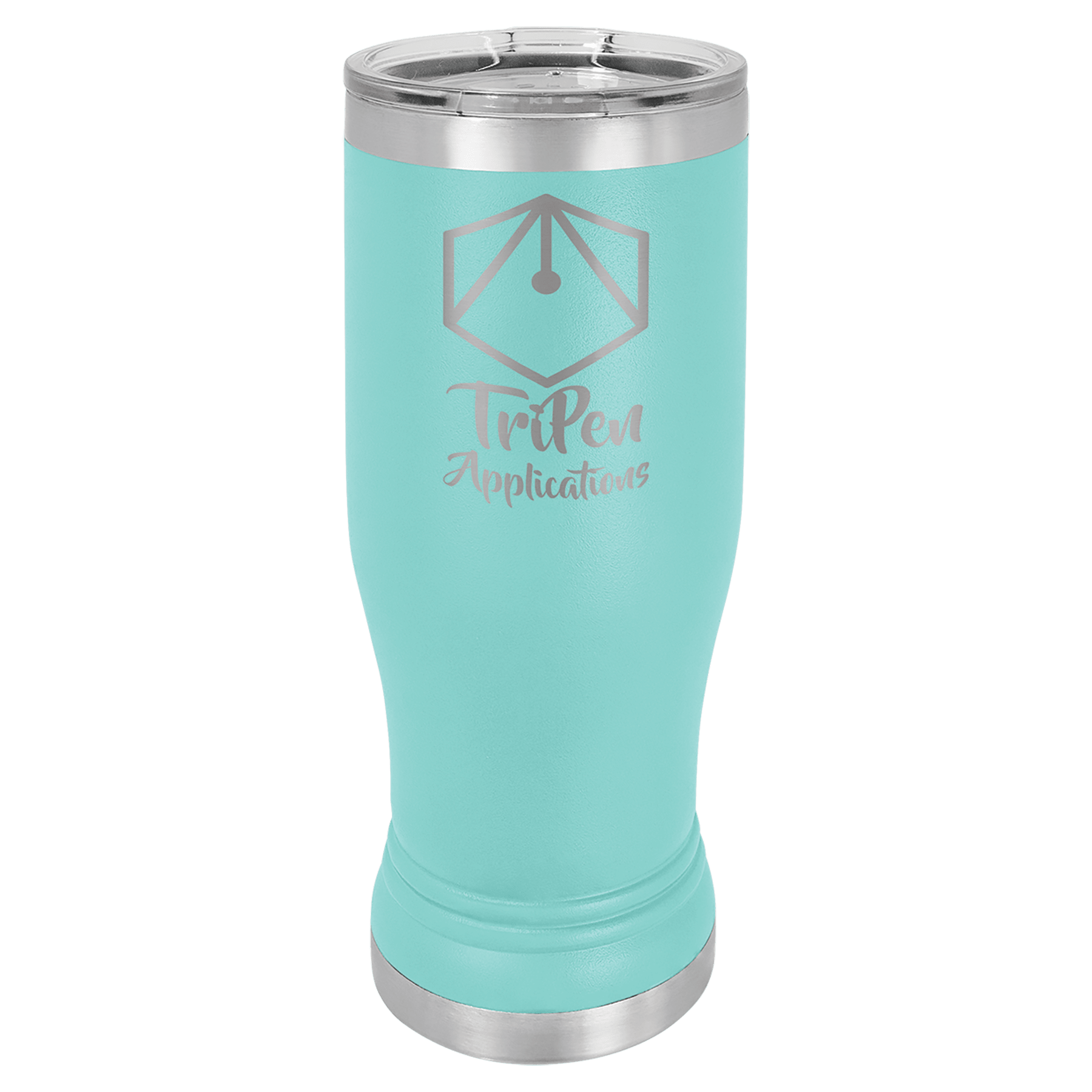 Insulated Stainless Steel Tumbler Tall Mug with Custom Logo in Light Blue Color