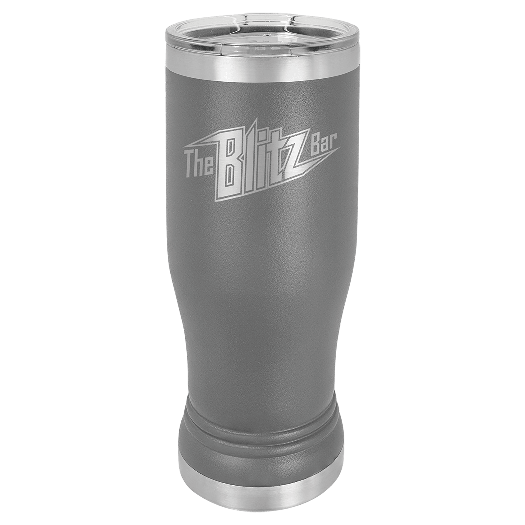 Insulated Stainless Steel Tumbler Tall Mug with Custom Logo in Light Grey Color