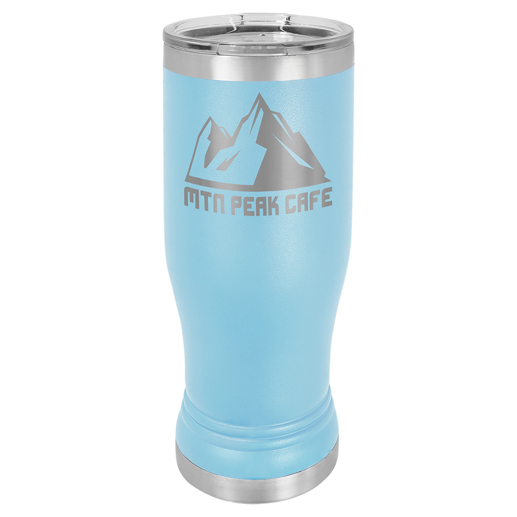 Insulated Stainless Steel Tumbler Tall Mug with Custom Logo in Sky Blue Color