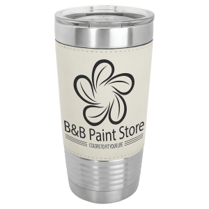 Insulated White and silver Tumbler Mug with custom logo