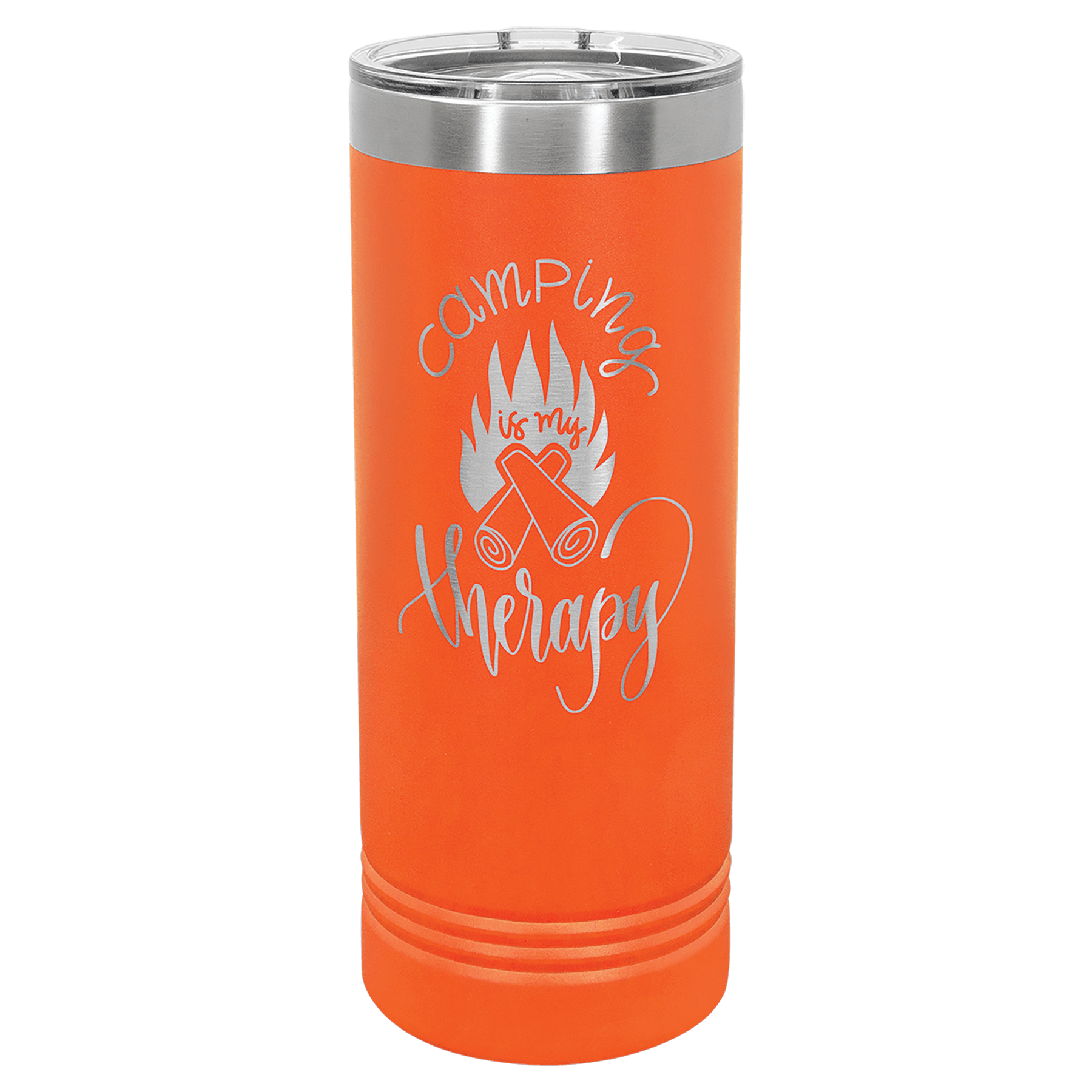 Orange Insulated Stainless Steel Tumbler Bottle with Custom Engraved Logo