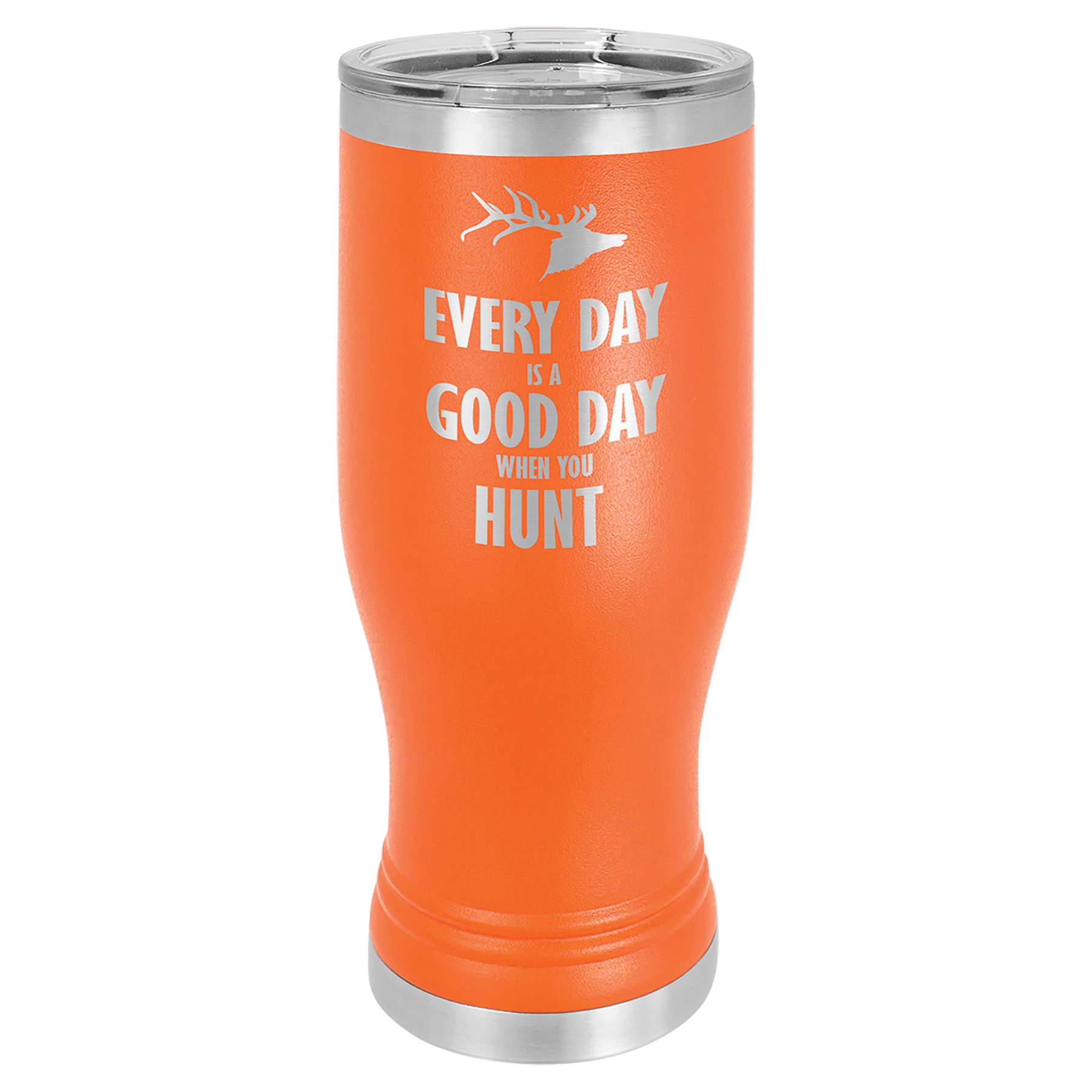 Orange Insulated Tumbler Mug with Custom Text Engraving