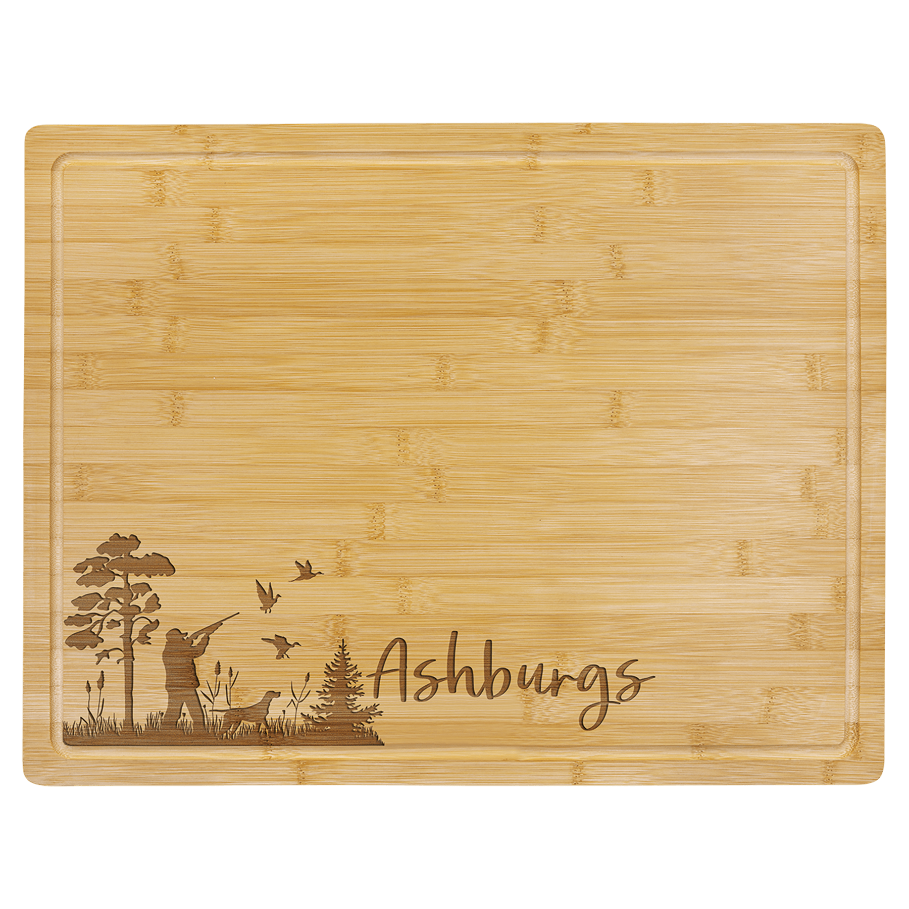 Personalized Bamboo Cutting Board with Custom Engraved Name and Picture