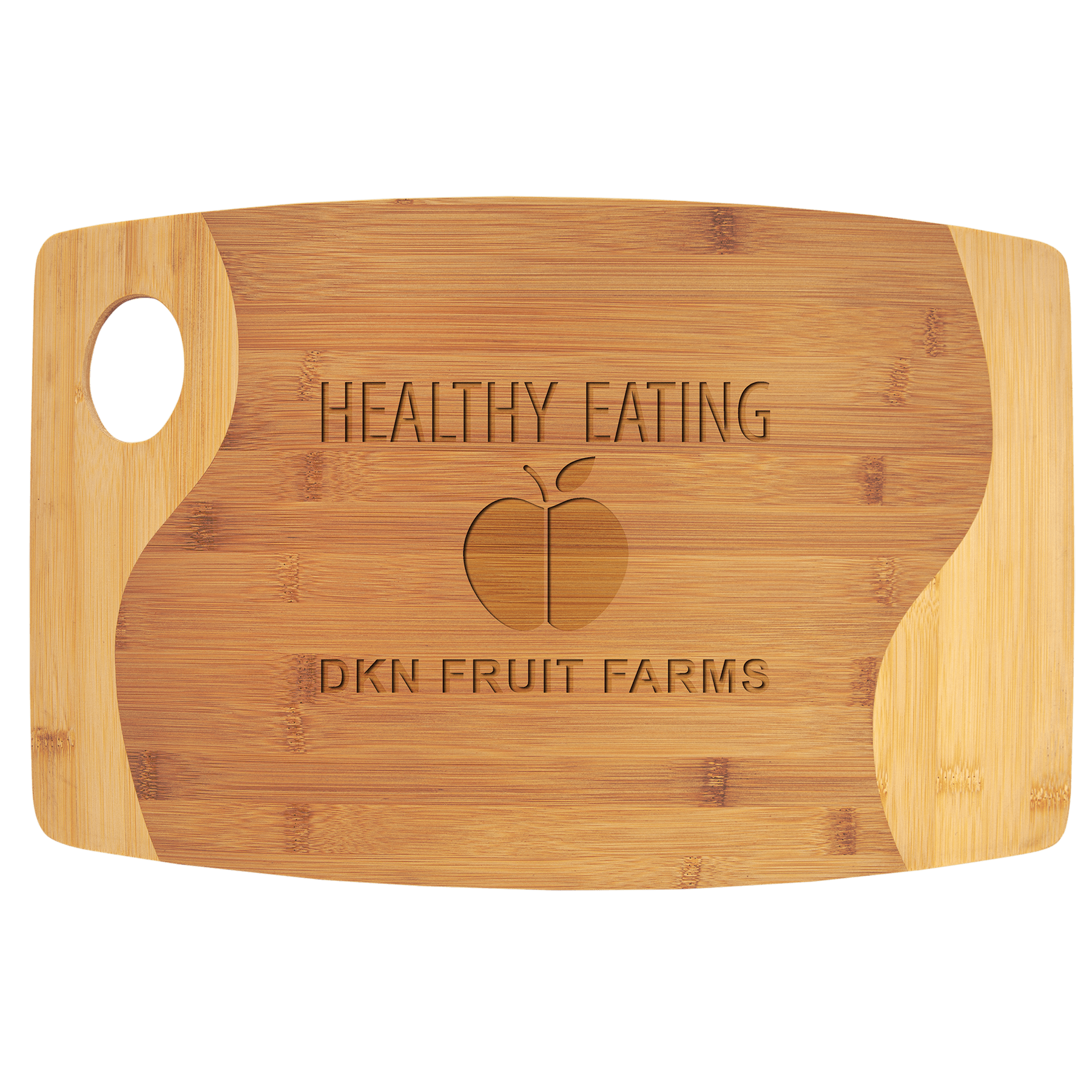 Personalized Bamboo Cutting Board with Handle and Custom Logo