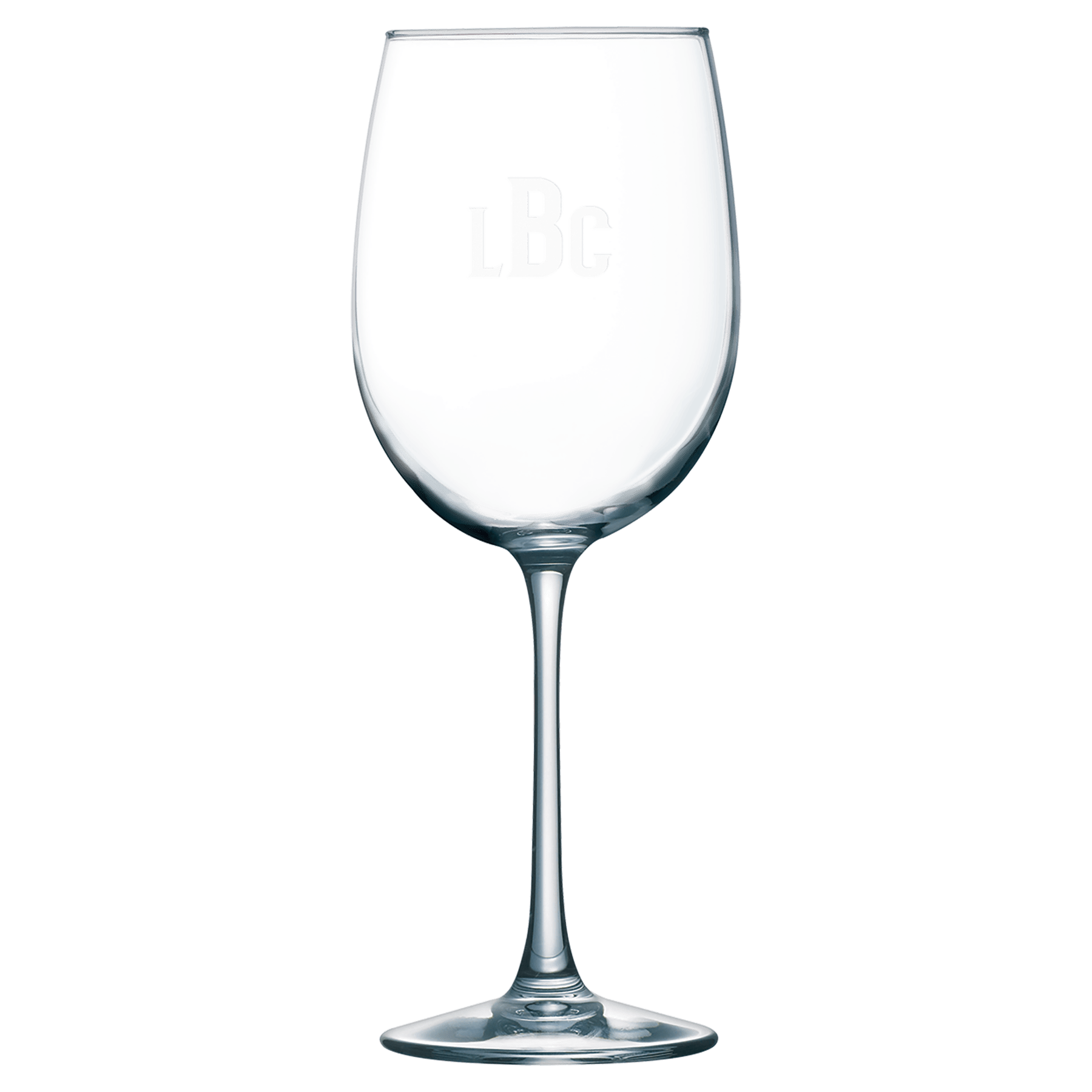 Personalized wine glass designed for red or white wine, perfect for formal events and celebrations.
