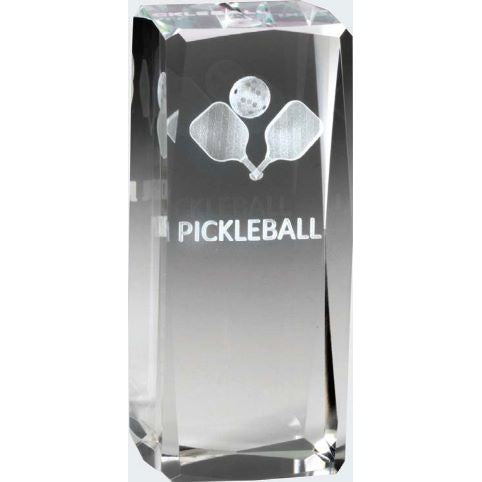 Pickleball Crystal Award with Custom Engraving