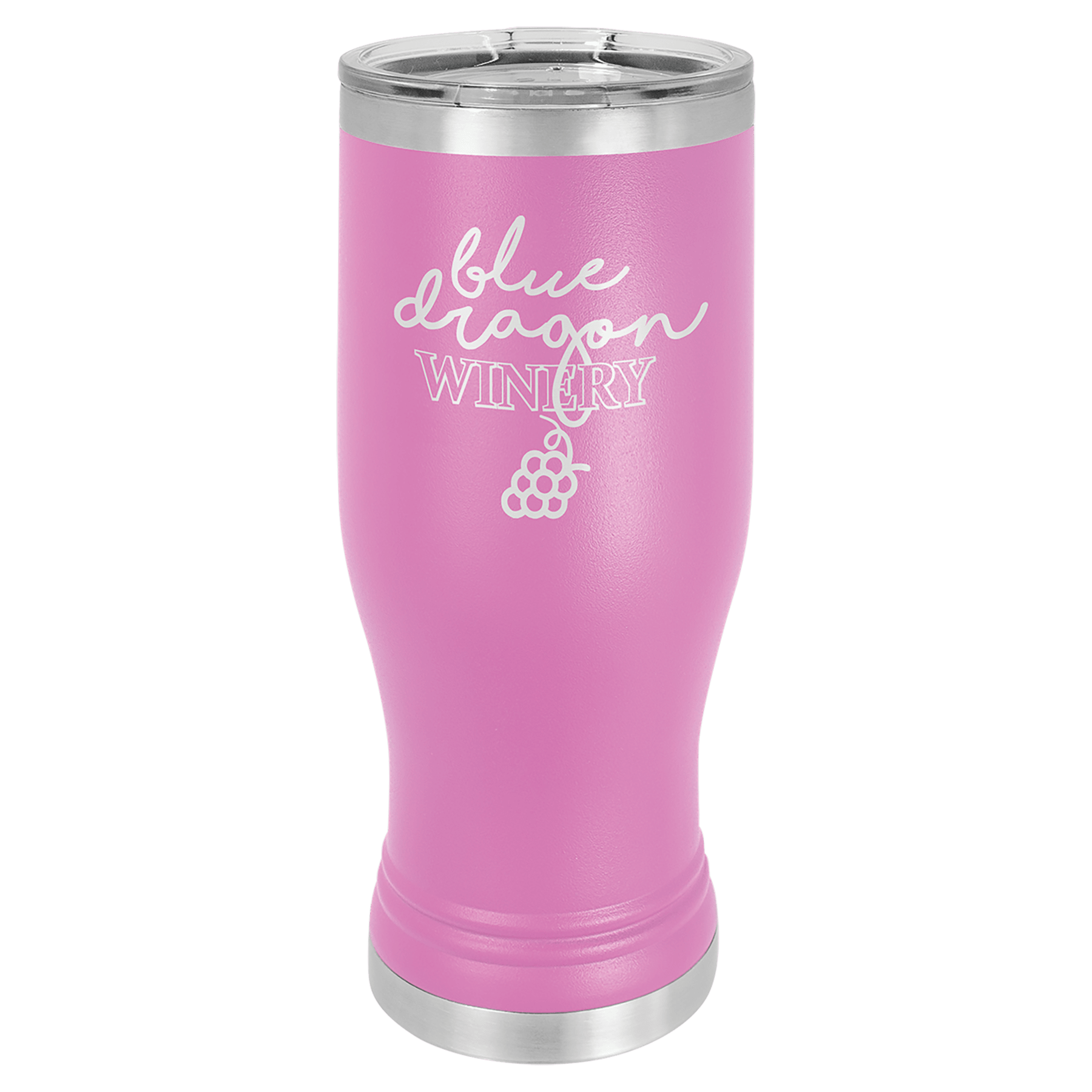 Pink Insulated Tumbler Mug with Custom Logo Engraving