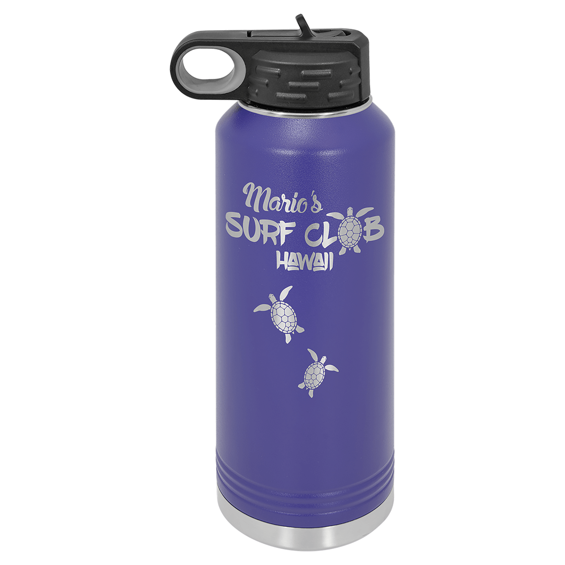 Purple Metal Insulated Water Bottle with Custom picture and Text