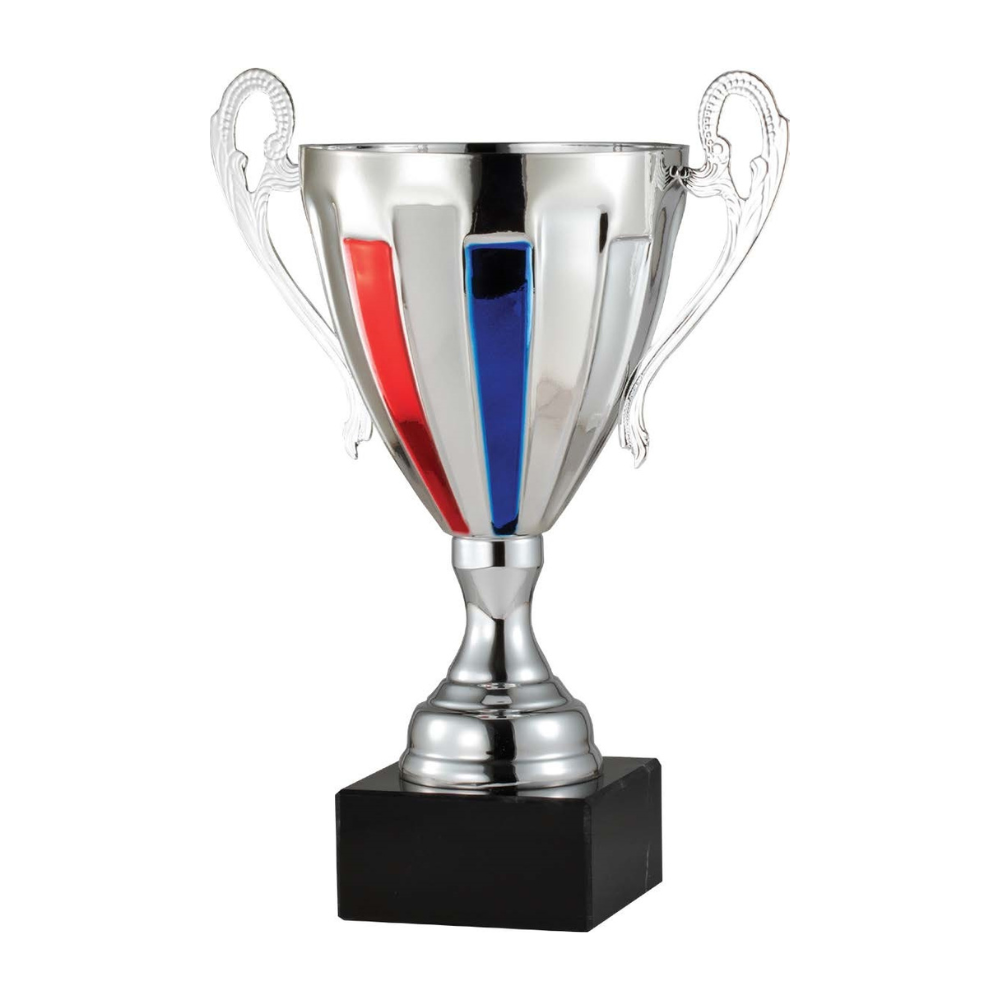 Red White Blue Metal Trophy Cup