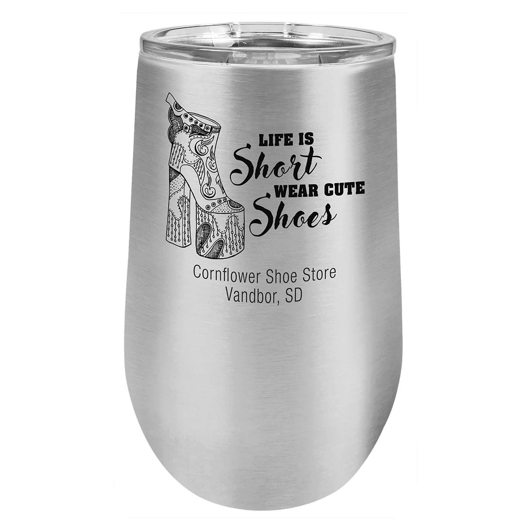 Silver Tumbler Travel Mug with Custom Logo