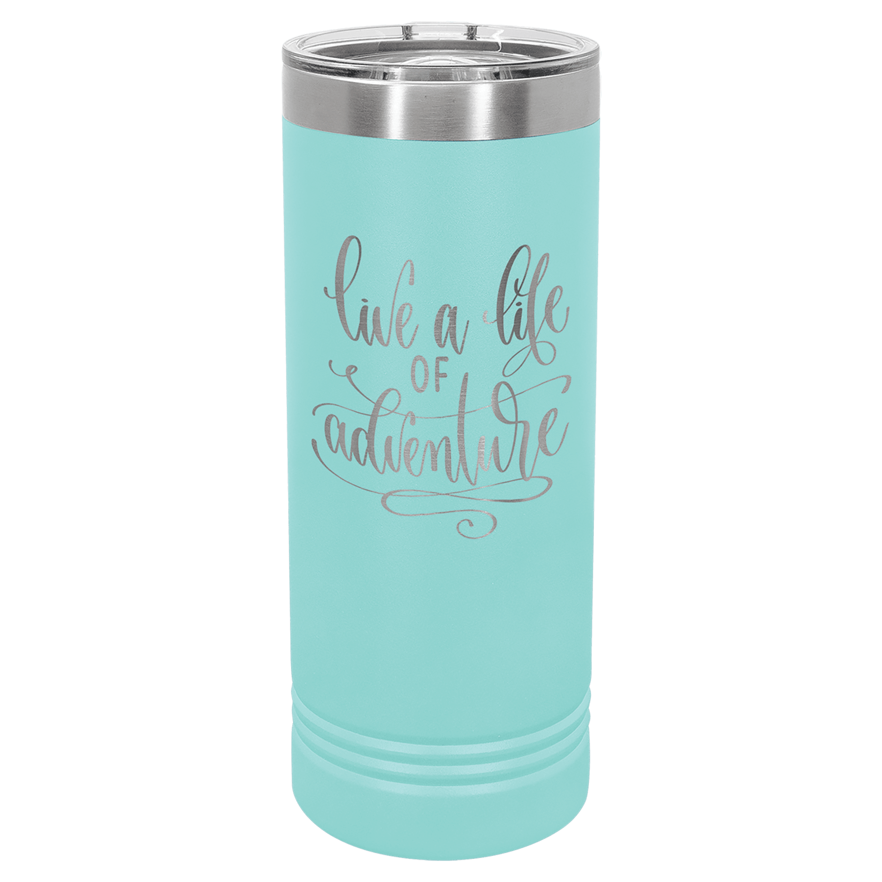 Teal Insulated Stainless Steel Tumbler Bottle with Custom Engraved Text
