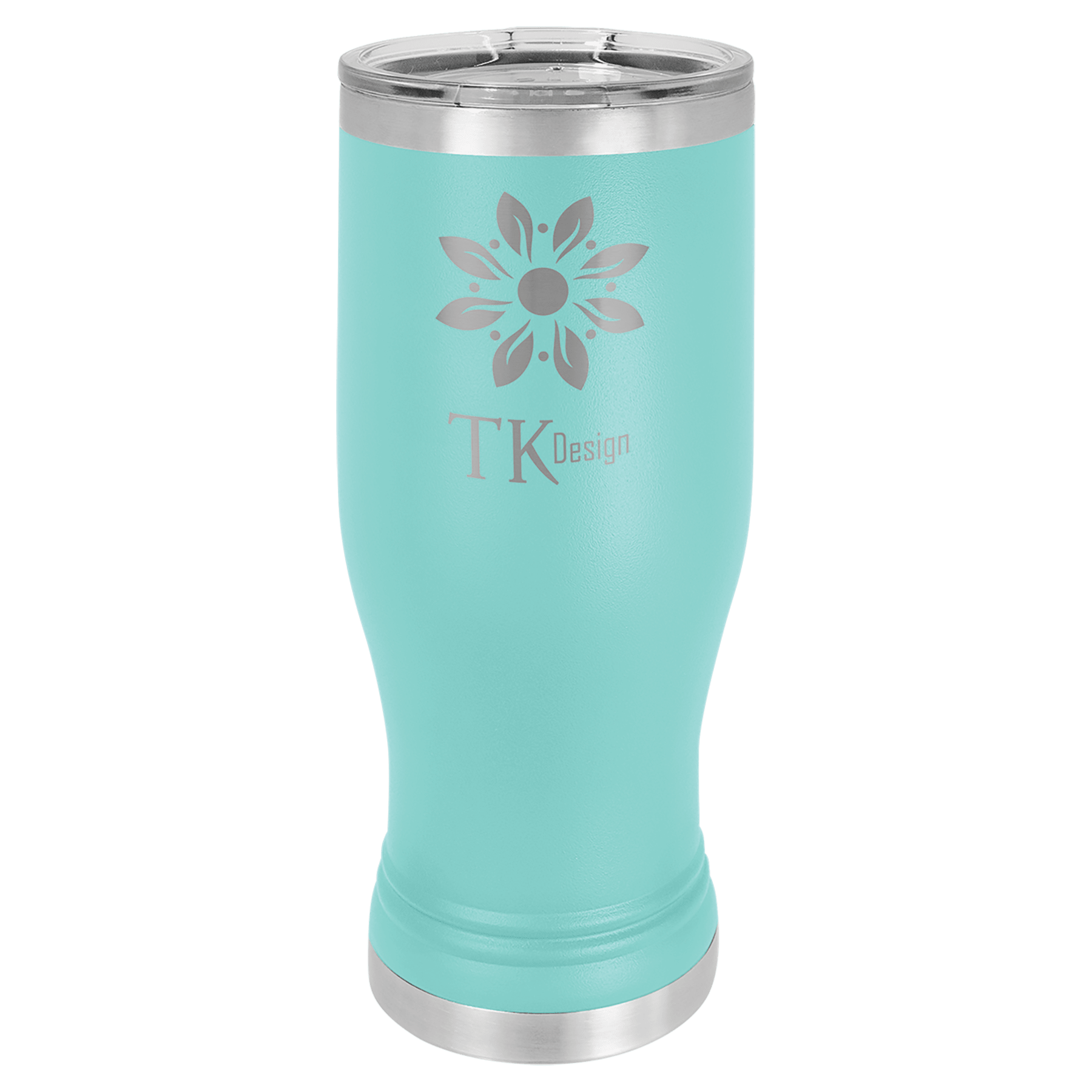 Teal Insulated Tumbler Mug with Custom Logo Engraving