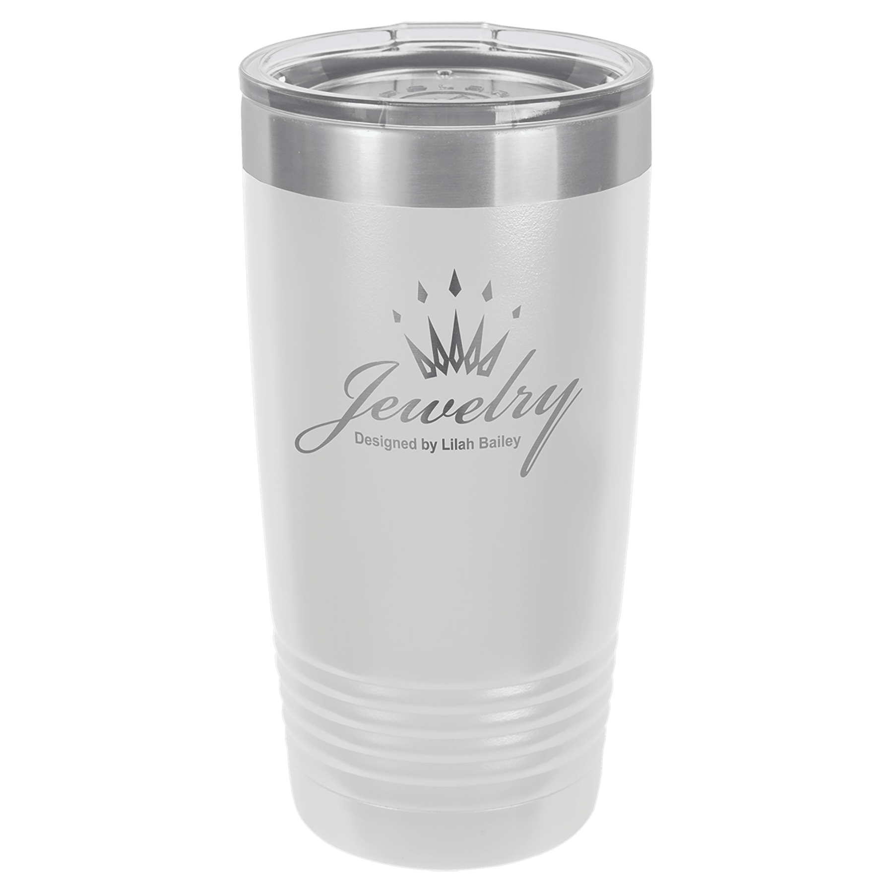 White Insulated Stainless Steel Tumbler Mug with Custom Logo
