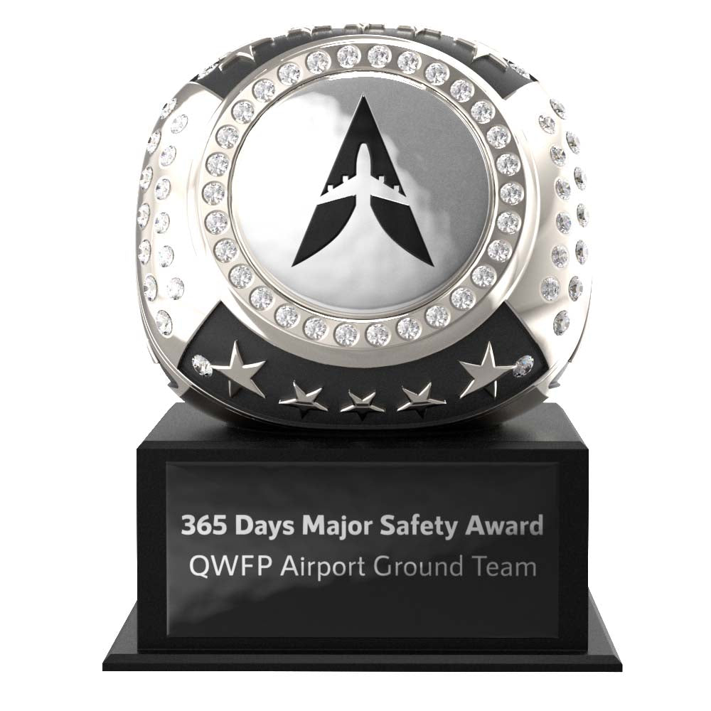 Silver Award Trophy with black base