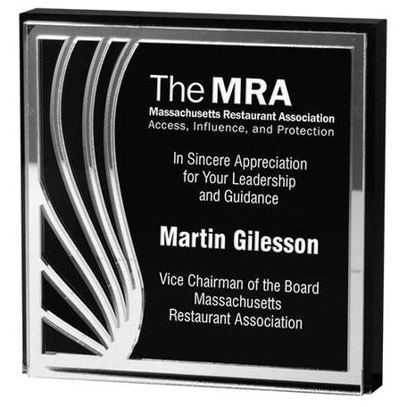 Lucite Square Award with Contour Mirror