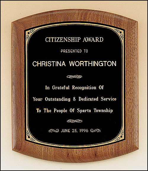 American Walnut Elliptical Edge Plaque Award