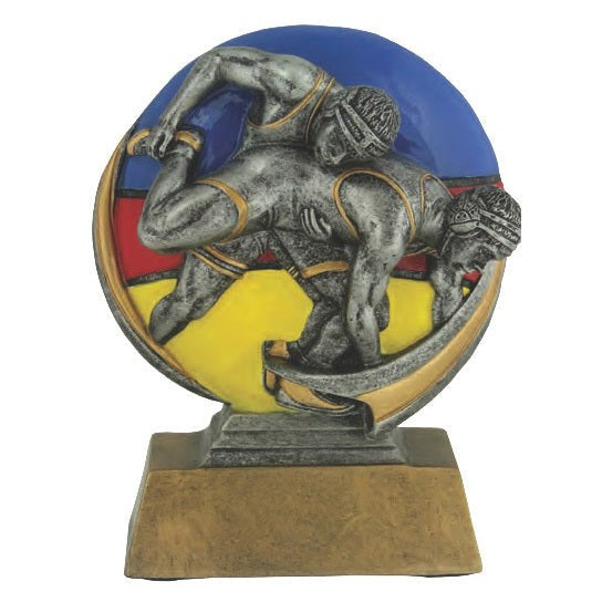 Colorful Wrestling Sculpture Award