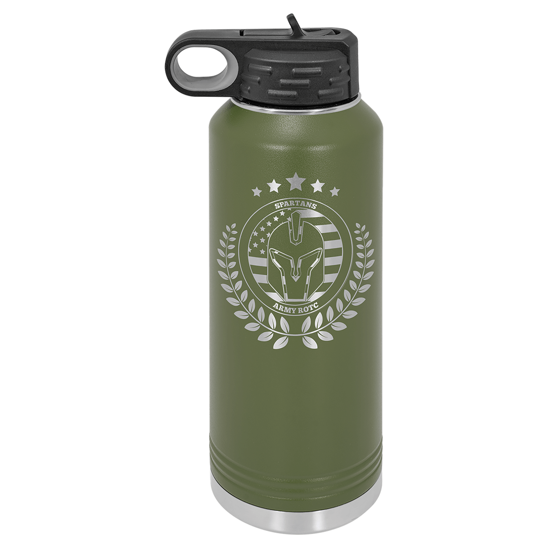 Olive Green Insulated Metal Water Bottle with Custom logo 