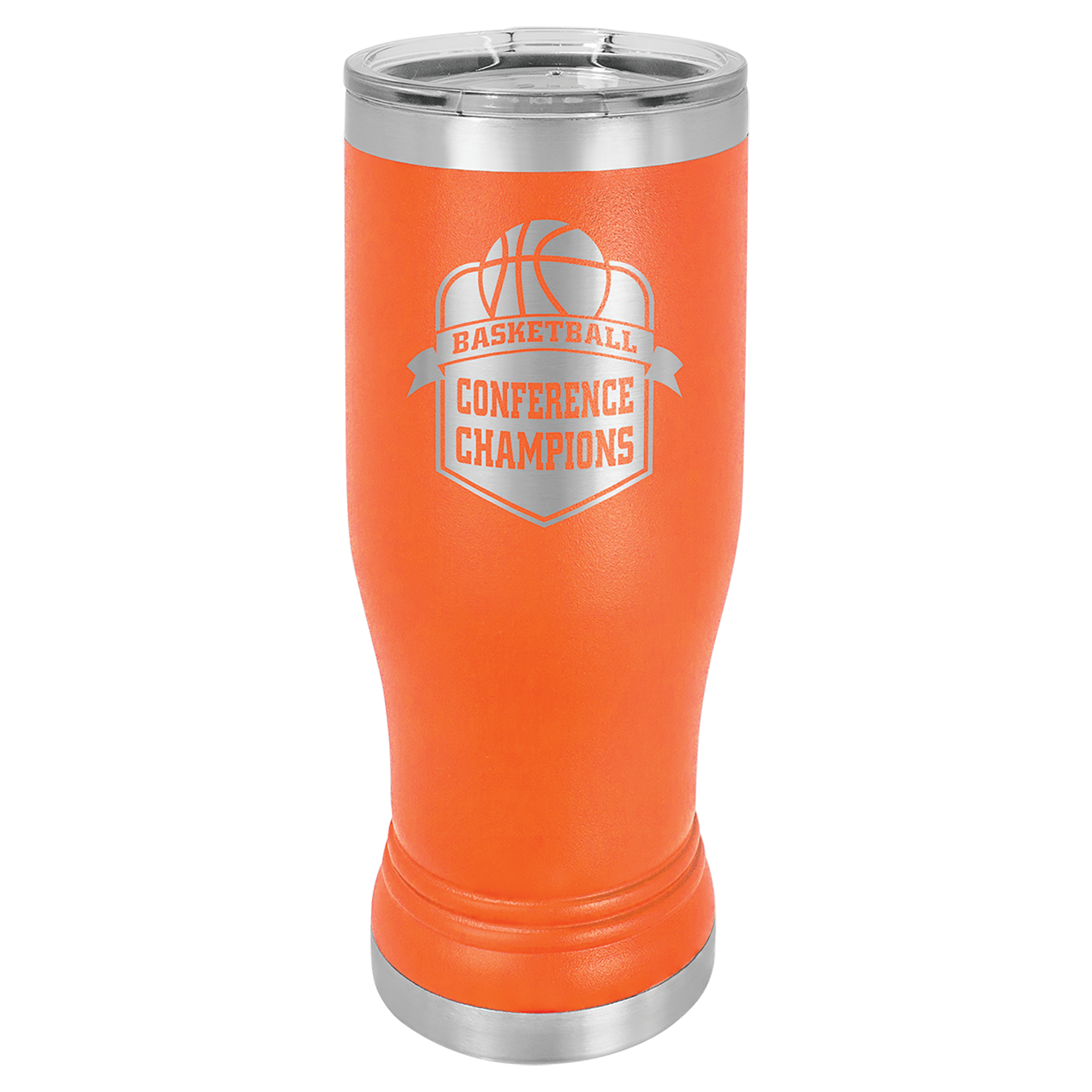 Orange Insulated Stainless Steel Tumbler Tall Mug with Custom Engraved Logo 