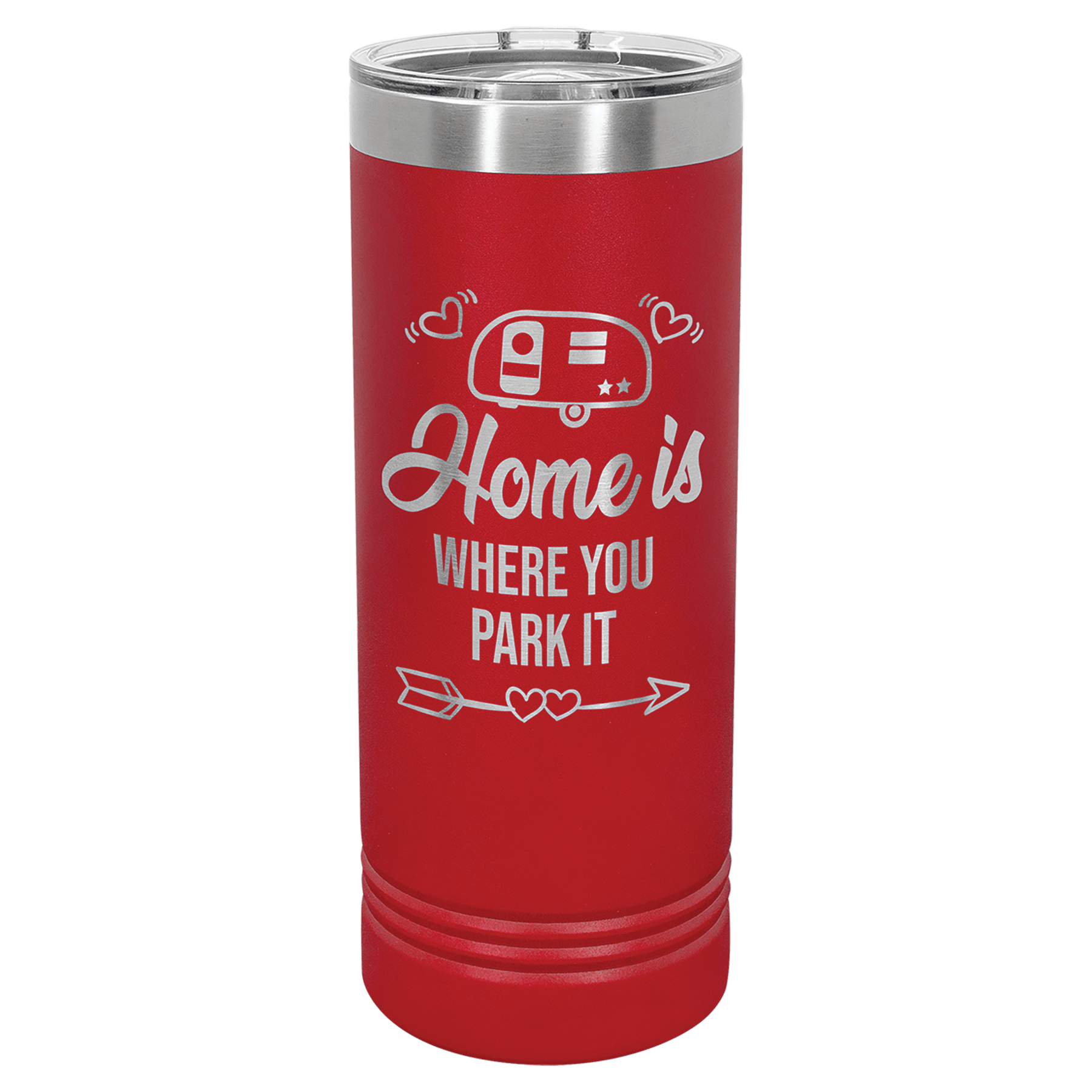 Red Insulated Stainless Steel Tumbler Bottle with Custom Engraved Text