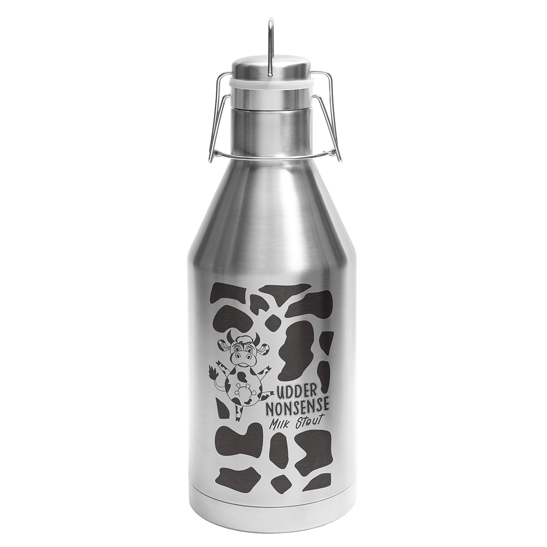 Silver Insulated Metal Water Bottle with Custom Engraving