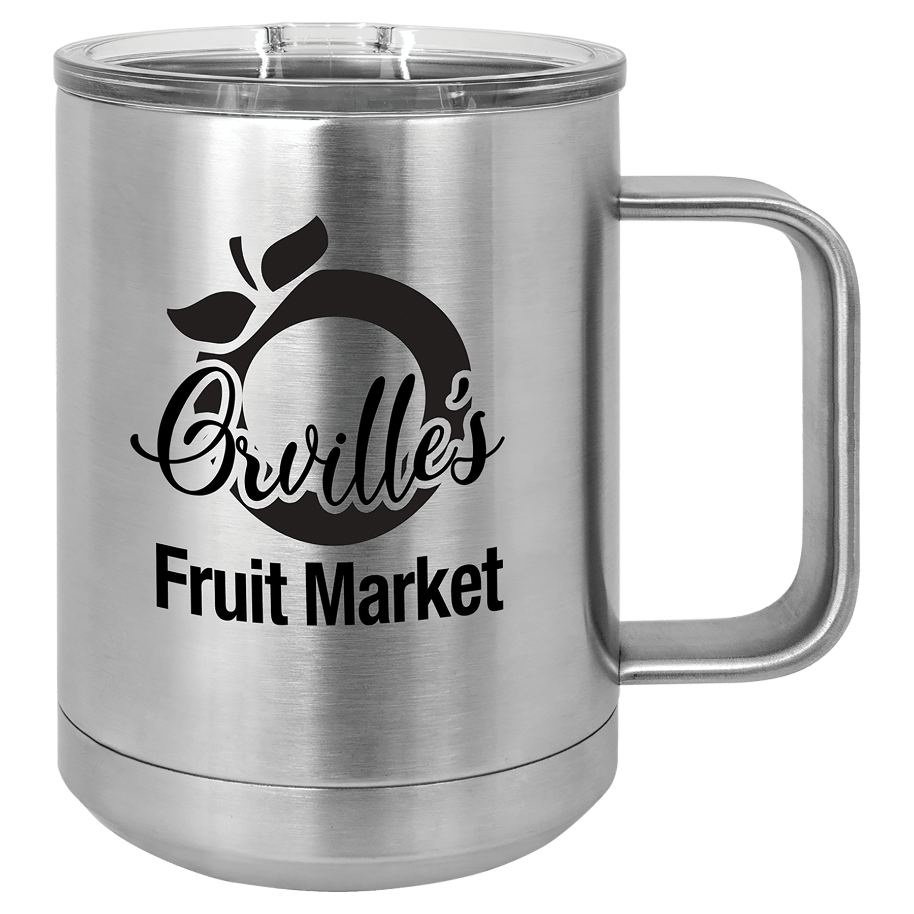 Silver Insulated Stainless Steel Tumbler Mug with Custom Logo
