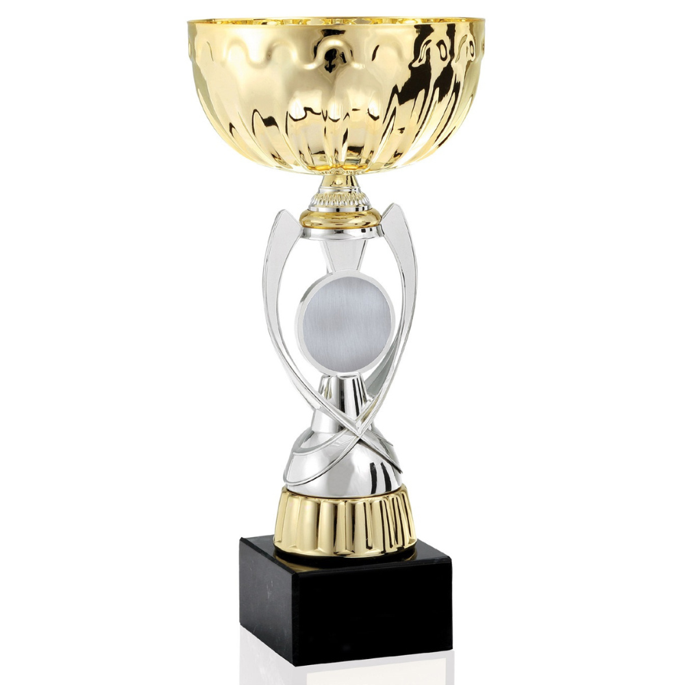 Two Tone Trophy Cup Award with black base