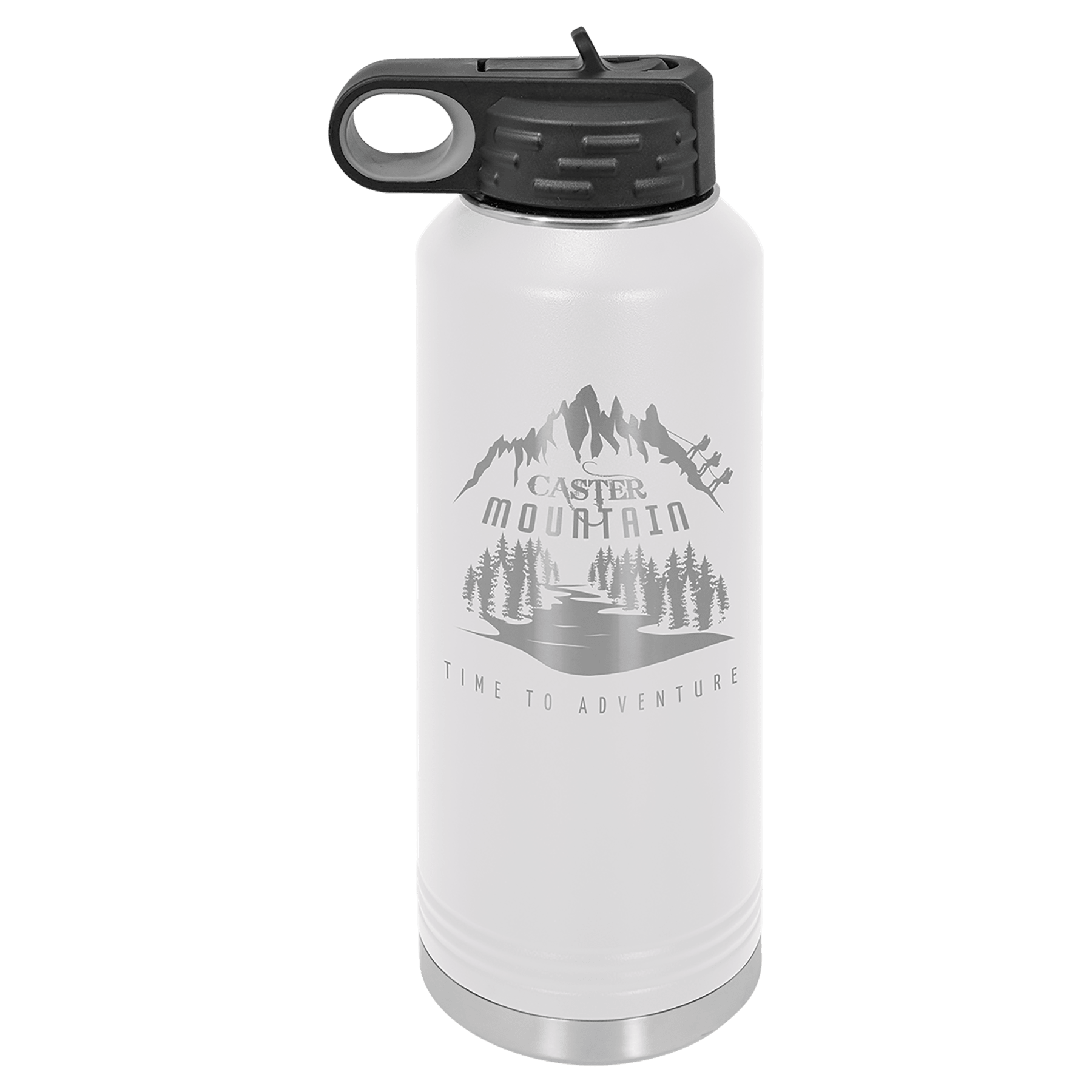 White Insulated Metal Water Bottle with Custom logo and Text